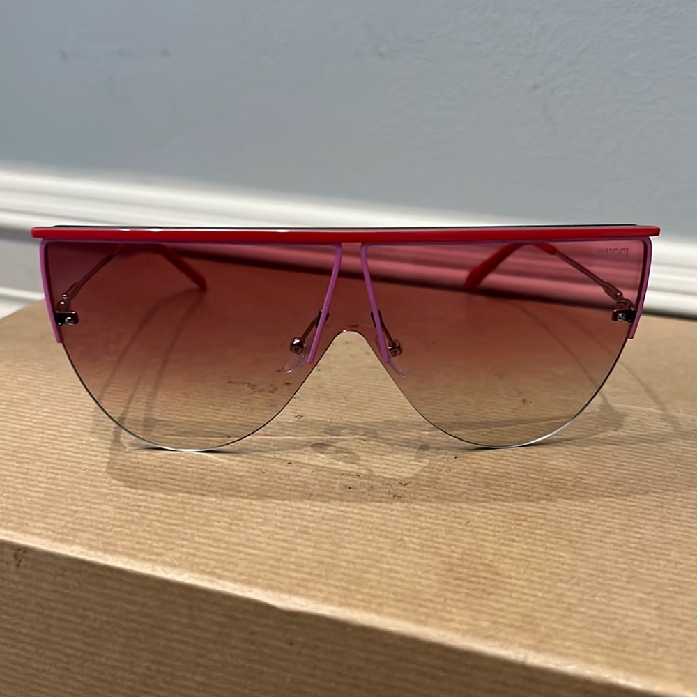 Emilio Pucci Geometric curved shield sunglasses pink NWOT